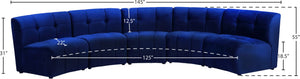 Limitless Velvet / Engineered Wood / Foam Contemporary Navy Velvet 5pc. Modular Sectional - 145" W x 55" D x 31" H
