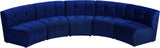 Limitless Velvet / Engineered Wood / Foam Contemporary Navy Velvet 5pc. Modular Sectional - 145" W x 55" D x 31" H