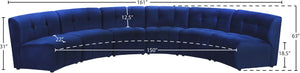 Limitless Velvet / Engineered Wood / Foam Contemporary Navy Velvet 6pc. Modular Sectional - 161" W x 63" D x 31" H