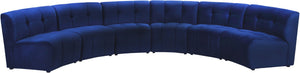 Limitless Velvet / Engineered Wood / Foam Contemporary Navy Velvet 6pc. Modular Sectional - 161" W x 63" D x 31" H
