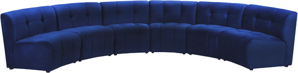 Limitless Velvet / Engineered Wood / Foam Contemporary Navy Velvet 6pc. Modular Sectional - 161" W x 63" D x 31" H
