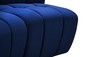 Limitless Velvet / Engineered Wood / Foam Contemporary Navy Velvet 6pc. Modular Sectional - 161" W x 63" D x 31" H