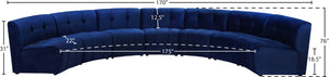 Limitless Velvet / Engineered Wood / Foam Contemporary Navy Velvet 7pc. Modular Sectional - 170" W x 76" D x 31" H