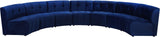 Limitless Velvet / Engineered Wood / Foam Contemporary Navy Velvet 7pc. Modular Sectional - 170" W x 76" D x 31" H