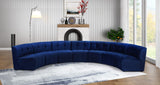 Limitless Velvet / Engineered Wood / Foam Contemporary Navy Velvet 7pc. Modular Sectional - 170" W x 76" D x 31" H