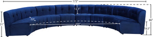 Limitless Velvet / Engineered Wood / Foam Contemporary Navy Velvet 8pc. Modular Sectional - 173" W x 86" D x 31" H