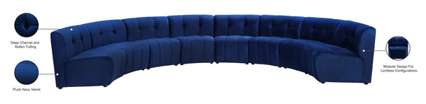 Limitless Velvet / Engineered Wood / Foam Contemporary Navy Velvet 8pc. Modular Sectional - 173" W x 86" D x 31" H