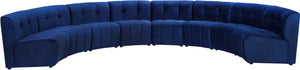 Limitless Velvet / Engineered Wood / Foam Contemporary Navy Velvet 8pc. Modular Sectional - 173" W x 86" D x 31" H