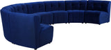 Limitless Velvet / Engineered Wood / Foam Contemporary Navy Velvet 8pc. Modular Sectional - 173" W x 86" D x 31" H