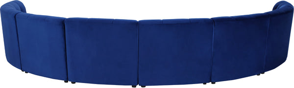 Limitless Velvet / Engineered Wood / Foam Contemporary Navy Velvet 8pc. Modular Sectional - 173" W x 86" D x 31" H