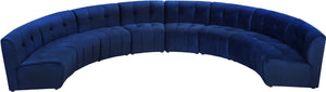 Limitless Velvet / Engineered Wood / Foam Contemporary Navy Velvet 8pc. Modular Sectional - 173" W x 86" D x 31" H
