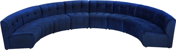 Limitless Velvet / Engineered Wood / Foam Contemporary Navy Velvet 8pc. Modular Sectional - 173" W x 86" D x 31" H