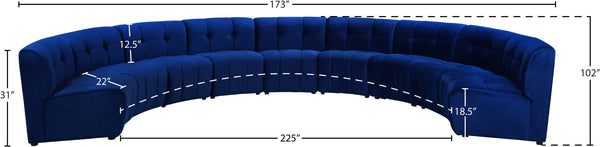 Limitless Velvet / Engineered Wood / Foam Contemporary Navy Velvet 9pc. Modular Sectional - 173" W x 102" D x 31" H