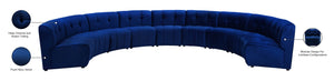 Limitless Velvet / Engineered Wood / Foam Contemporary Navy Velvet 9pc. Modular Sectional - 173" W x 102" D x 31" H