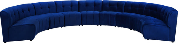 Limitless Velvet / Engineered Wood / Foam Contemporary Navy Velvet 9pc. Modular Sectional - 173" W x 102" D x 31" H
