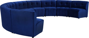 Limitless Velvet / Engineered Wood / Foam Contemporary Navy Velvet 9pc. Modular Sectional - 173" W x 102" D x 31" H