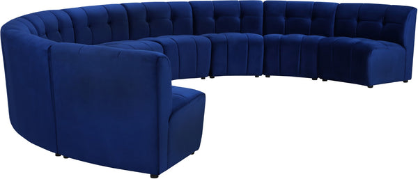 Limitless Velvet / Engineered Wood / Foam Contemporary Navy Velvet 9pc. Modular Sectional - 173" W x 102" D x 31" H