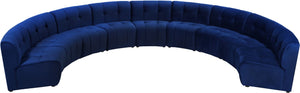 Limitless Velvet / Engineered Wood / Foam Contemporary Navy Velvet 9pc. Modular Sectional - 173" W x 102" D x 31" H
