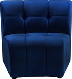 Limitless Velvet / Engineered Wood / Foam Contemporary Navy Velvet Modular Chair - 33" W x 31" D x 31" H