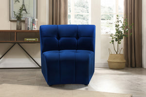 Limitless Velvet / Engineered Wood / Foam Contemporary Navy Velvet Modular Chair - 33" W x 31" D x 31" H