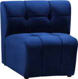 Limitless Velvet / Engineered Wood / Foam Contemporary Navy Velvet Modular Chair - 33" W x 31" D x 31" H