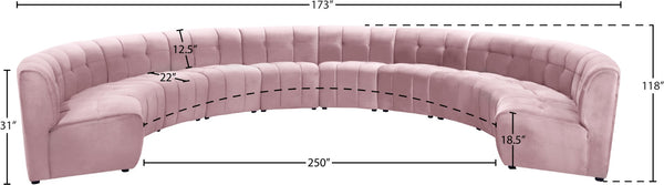 Limitless Velvet / Engineered Wood / Foam Contemporary Pink Velvet 10pc. Modular Sectional - 173" W x 118" D x 31" H