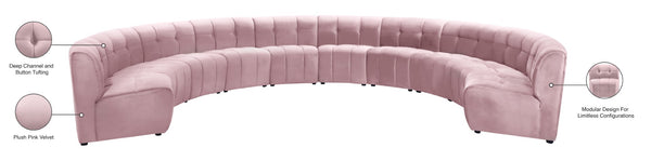 Limitless Velvet / Engineered Wood / Foam Contemporary Pink Velvet 10pc. Modular Sectional - 173" W x 118" D x 31" H