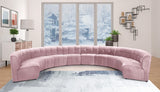 Limitless Velvet / Engineered Wood / Foam Contemporary Pink Velvet 10pc. Modular Sectional - 173" W x 118" D x 31" H