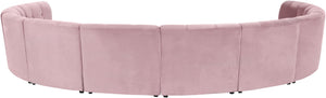 Limitless Velvet / Engineered Wood / Foam Contemporary Pink Velvet 10pc. Modular Sectional - 173" W x 118" D x 31" H