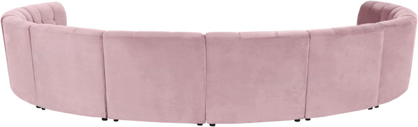 Limitless Velvet / Engineered Wood / Foam Contemporary Pink Velvet 10pc. Modular Sectional - 173" W x 118" D x 31" H