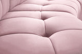 Limitless Velvet / Engineered Wood / Foam Contemporary Pink Velvet 10pc. Modular Sectional - 173" W x 118" D x 31" H