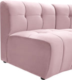 Limitless Velvet / Engineered Wood / Foam Contemporary Pink Velvet 11pc. Modular Sectional - 173" W x 135" D x 31" H