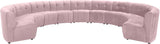 Limitless Velvet / Engineered Wood / Foam Contemporary Pink Velvet 11pc. Modular Sectional - 173" W x 135" D x 31" H