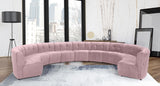 Limitless Velvet / Engineered Wood / Foam Contemporary Pink Velvet 11pc. Modular Sectional - 173" W x 135" D x 31" H