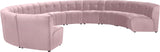 Limitless Velvet / Engineered Wood / Foam Contemporary Pink Velvet 11pc. Modular Sectional - 173" W x 135" D x 31" H