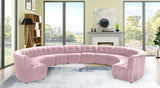 Limitless Velvet / Engineered Wood / Foam Contemporary Pink Velvet 12pc. Modular Sectional - 173" W x 146" D x 31" H