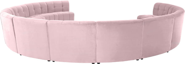 Limitless Velvet / Engineered Wood / Foam Contemporary Pink Velvet 12pc. Modular Sectional - 173" W x 146" D x 31" H