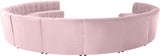 Limitless Velvet / Engineered Wood / Foam Contemporary Pink Velvet 12pc. Modular Sectional - 173" W x 146" D x 31" H