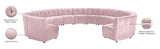 Limitless Velvet / Engineered Wood / Foam Contemporary Pink Velvet 13pc. Modular Sectional - 173" W x 159" D x 31" H