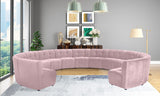 Limitless Velvet / Engineered Wood / Foam Contemporary Pink Velvet 13pc. Modular Sectional - 173" W x 159" D x 31" H