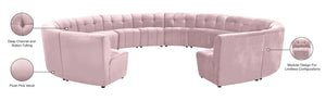 Limitless Velvet / Engineered Wood / Foam Contemporary Pink Velvet 14pc. Modular Sectional - 173" W x 167" D x 31" H