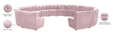Limitless Velvet / Engineered Wood / Foam Contemporary Pink Velvet 14pc. Modular Sectional - 173" W x 167" D x 31" H