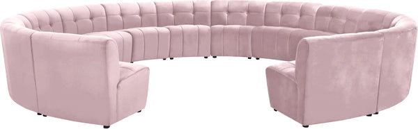 Limitless Velvet / Engineered Wood / Foam Contemporary Pink Velvet 14pc. Modular Sectional - 173" W x 167" D x 31" H