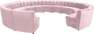 Limitless Velvet / Engineered Wood / Foam Contemporary Pink Velvet 14pc. Modular Sectional - 173" W x 167" D x 31" H