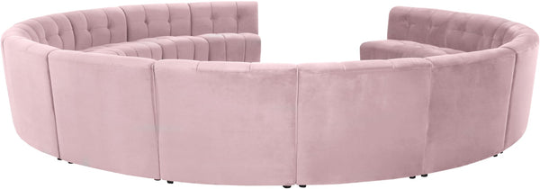 Limitless Velvet / Engineered Wood / Foam Contemporary Pink Velvet 14pc. Modular Sectional - 173" W x 167" D x 31" H