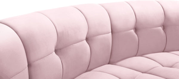 Limitless Velvet / Engineered Wood / Foam Contemporary Pink Velvet 14pc. Modular Sectional - 173" W x 167" D x 31" H