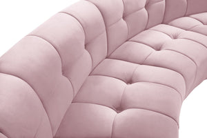 Limitless Velvet / Engineered Wood / Foam Contemporary Pink Velvet 14pc. Modular Sectional - 173" W x 167" D x 31" H