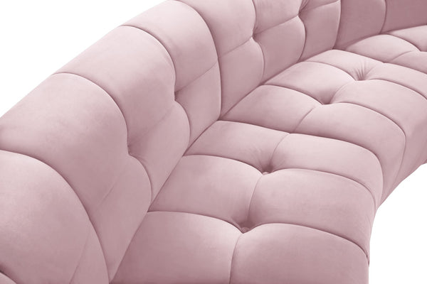 Limitless Velvet / Engineered Wood / Foam Contemporary Pink Velvet 14pc. Modular Sectional - 173" W x 167" D x 31" H