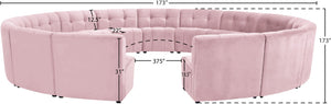 Limitless Velvet / Engineered Wood / Foam Contemporary Pink Velvet 15pc. Modular Sectional - 173" W x 173" D x 31" H