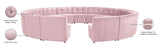 Limitless Velvet / Engineered Wood / Foam Contemporary Pink Velvet 15pc. Modular Sectional - 173" W x 173" D x 31" H